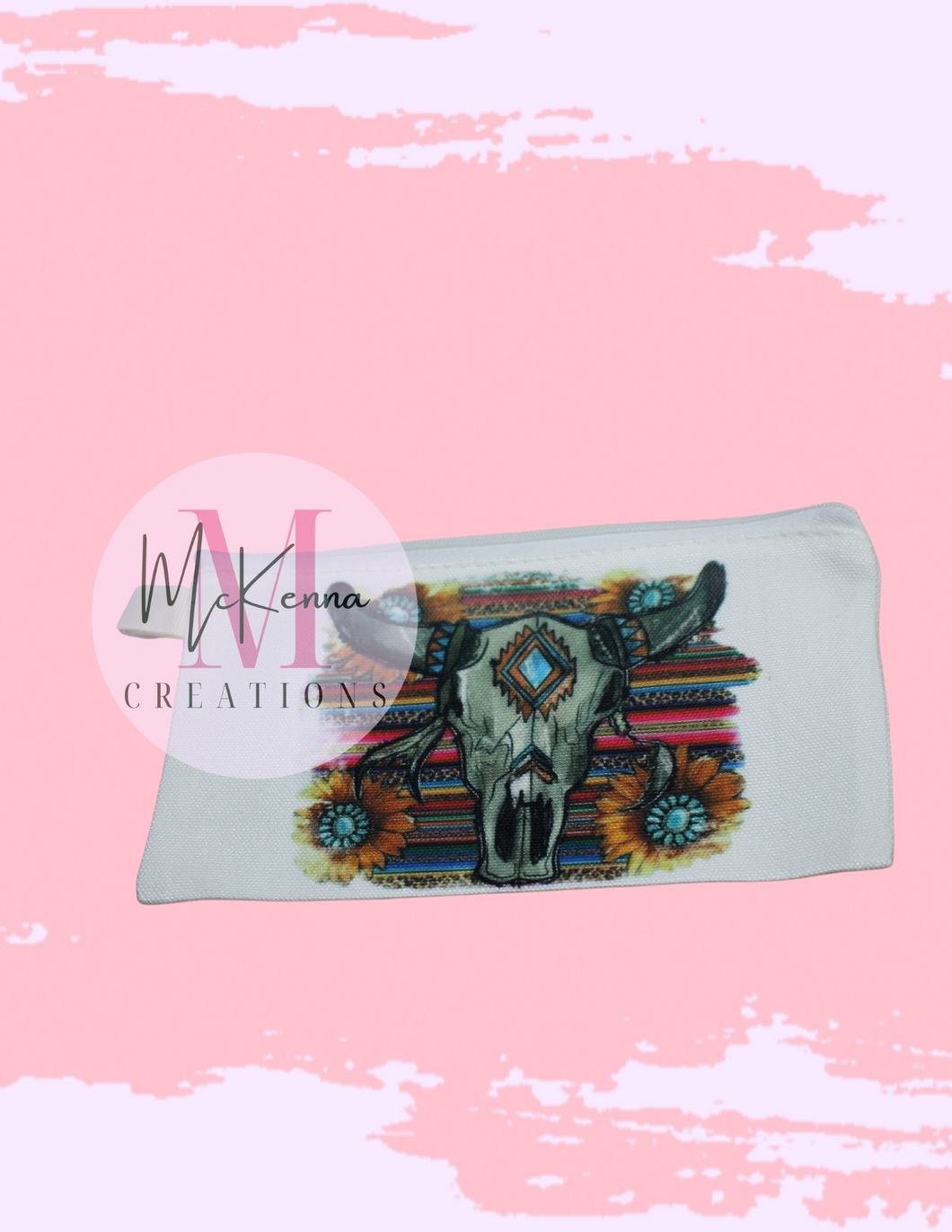 Cow Skull Makeup Bag